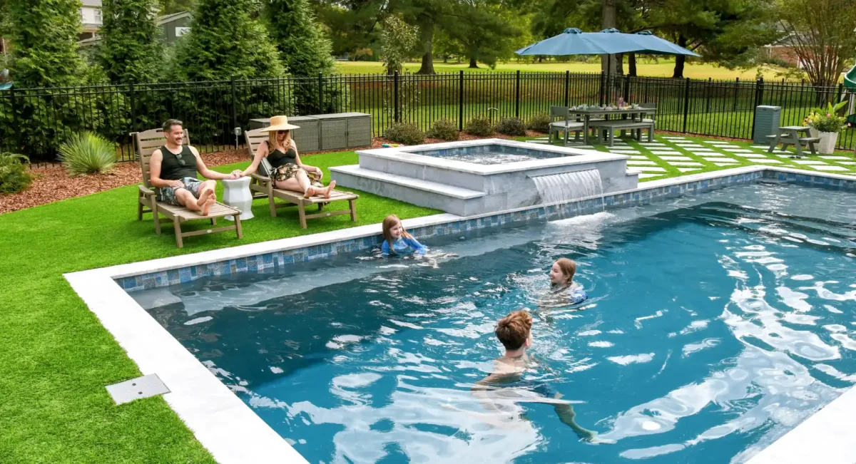 Create your own paradise at home with Aviva Pools Blue Line Pools - Aviva Pools fiberglass pool dealer for Rankin County, Mississippi