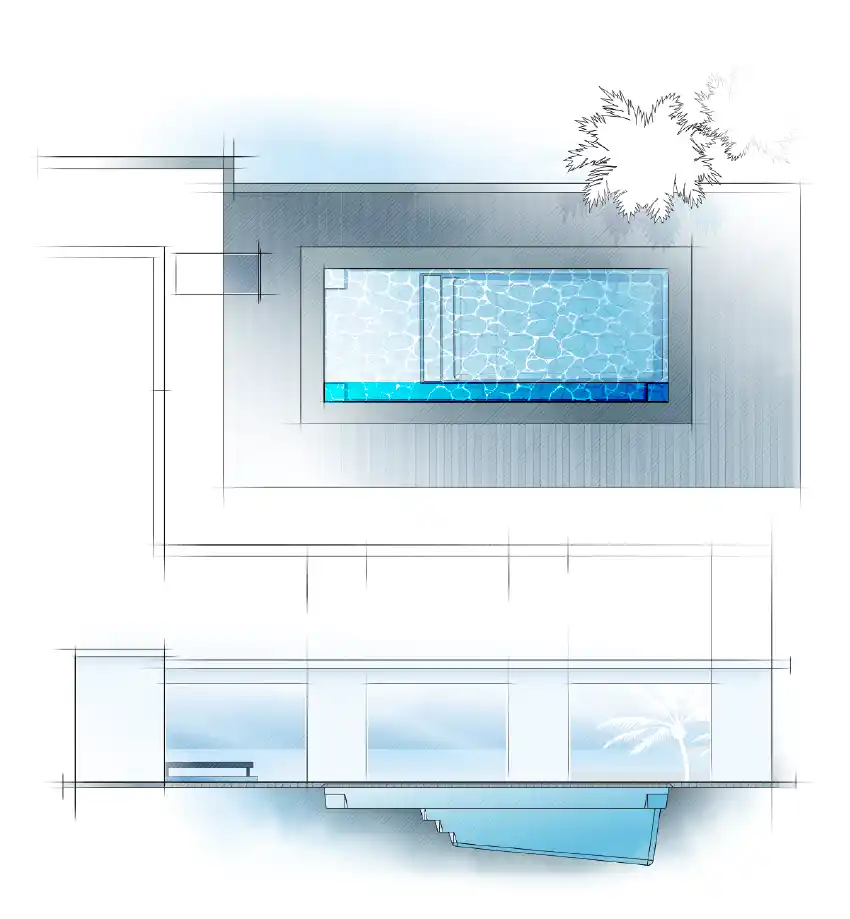 The Ovation pool model by Aviva: Architectural drawing and key features