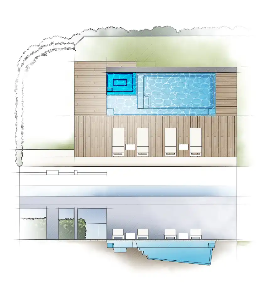 The Triumph pool model by Aviva: Architectural drawing and key features