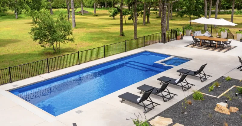 The Intrigue Backyard Fiberglass Pool Design