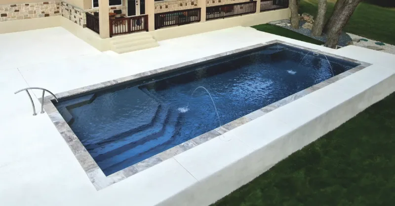 The Vogue fiberglass pool from Aviva Pools