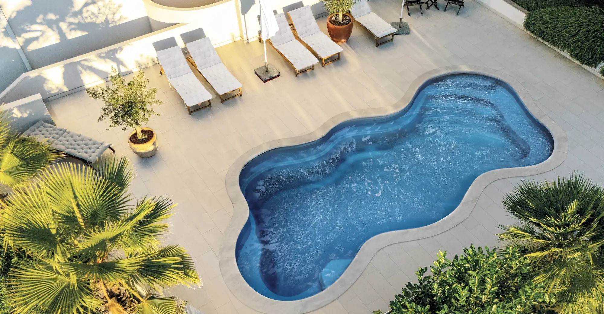 The Luma fiberglass pool by Aviva Pools